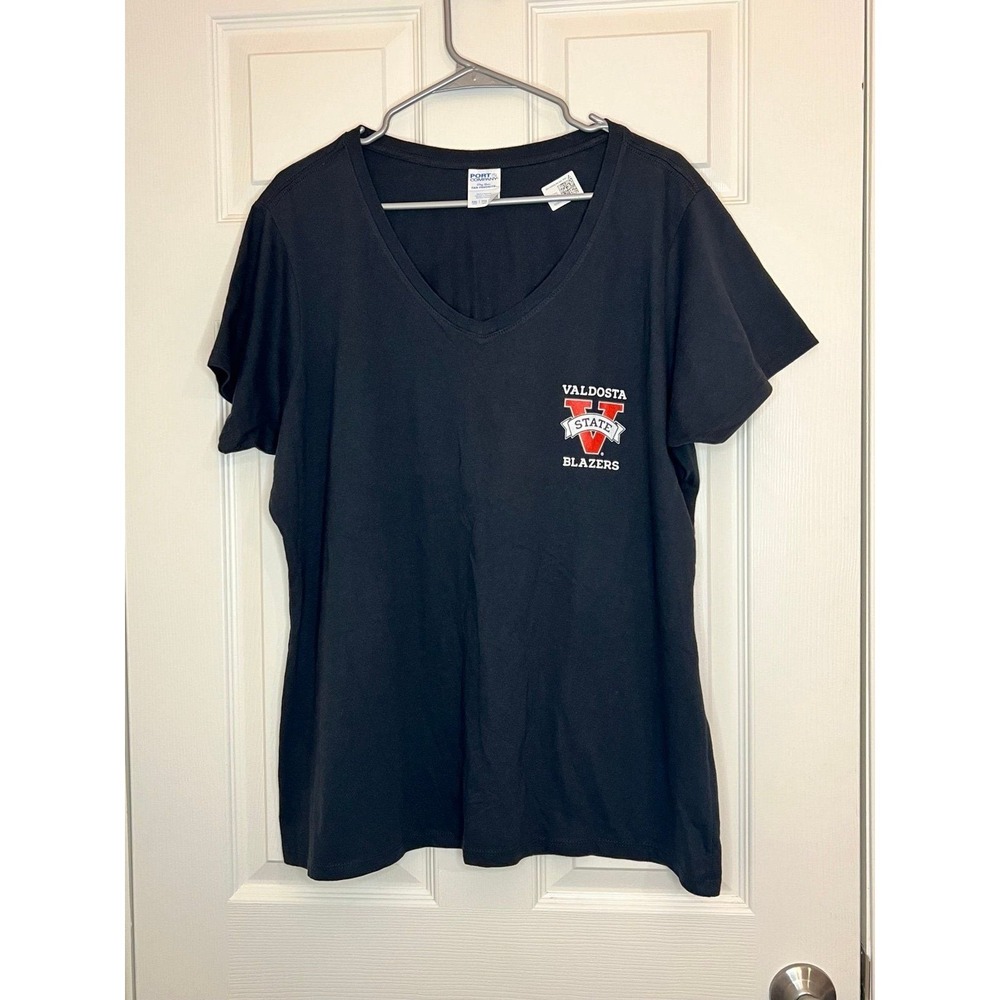 Port & Company T-Shirt Women XXL Black Excellent Valdosta State Blazers V-Neck - Picture 6 of 6
